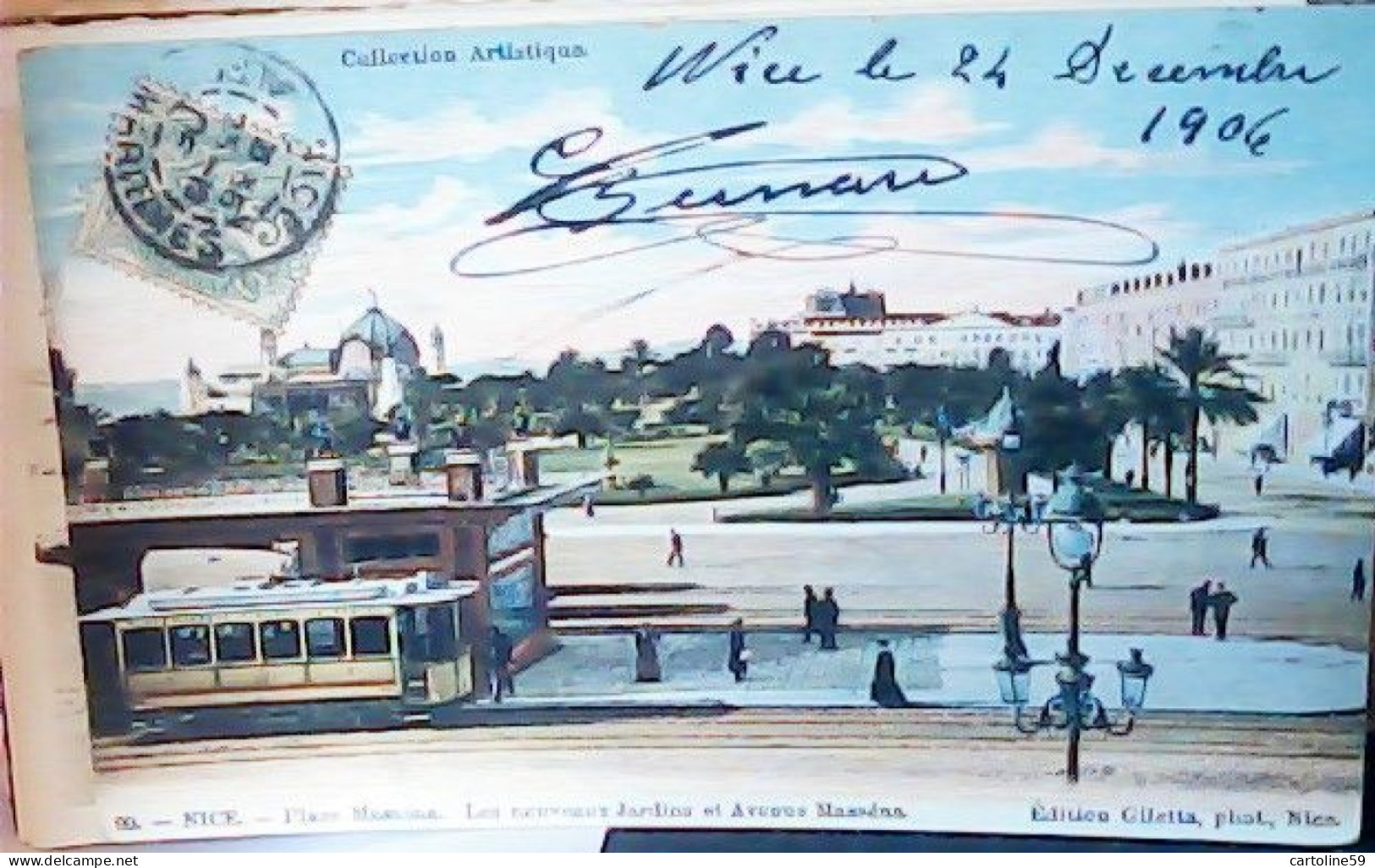 FRANCE  NICE : Place Massena, Tram Gros Plan VB1906 JV6256 - Squares