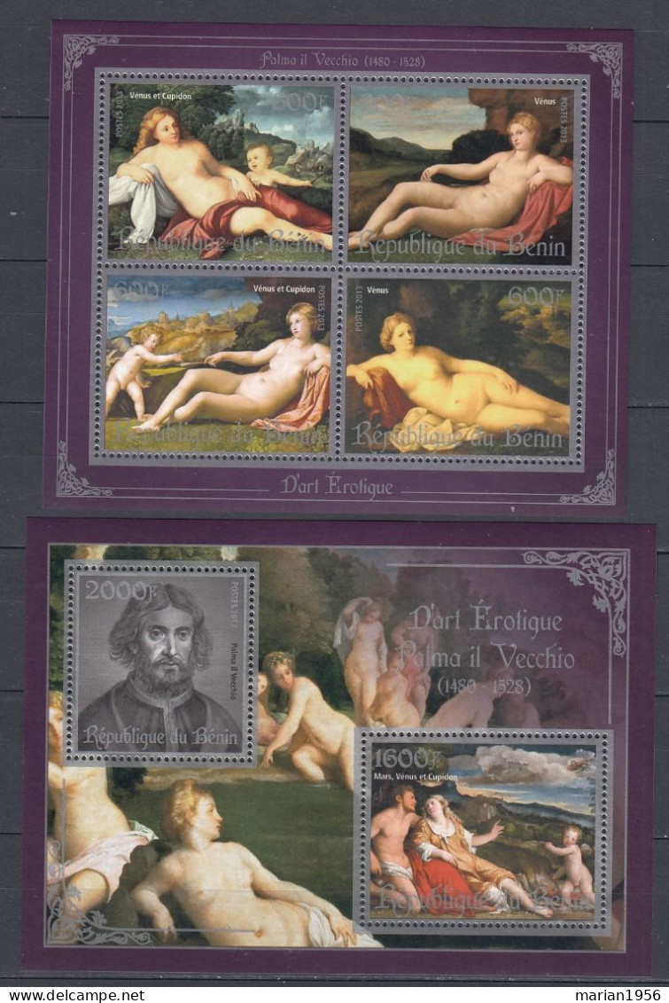 Benin 2013 - Peinture - D'art Erotique - PALMA IL VECCHIO - BL + BF  - MNH - Nudi