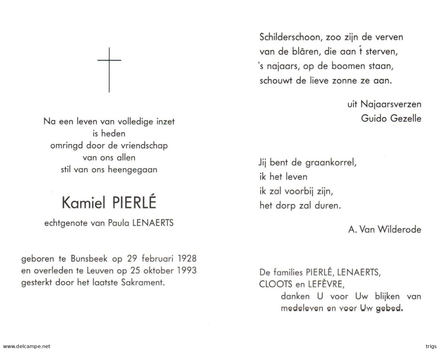 Kamiel Pierlé (1928-1993) - Images Religieuses