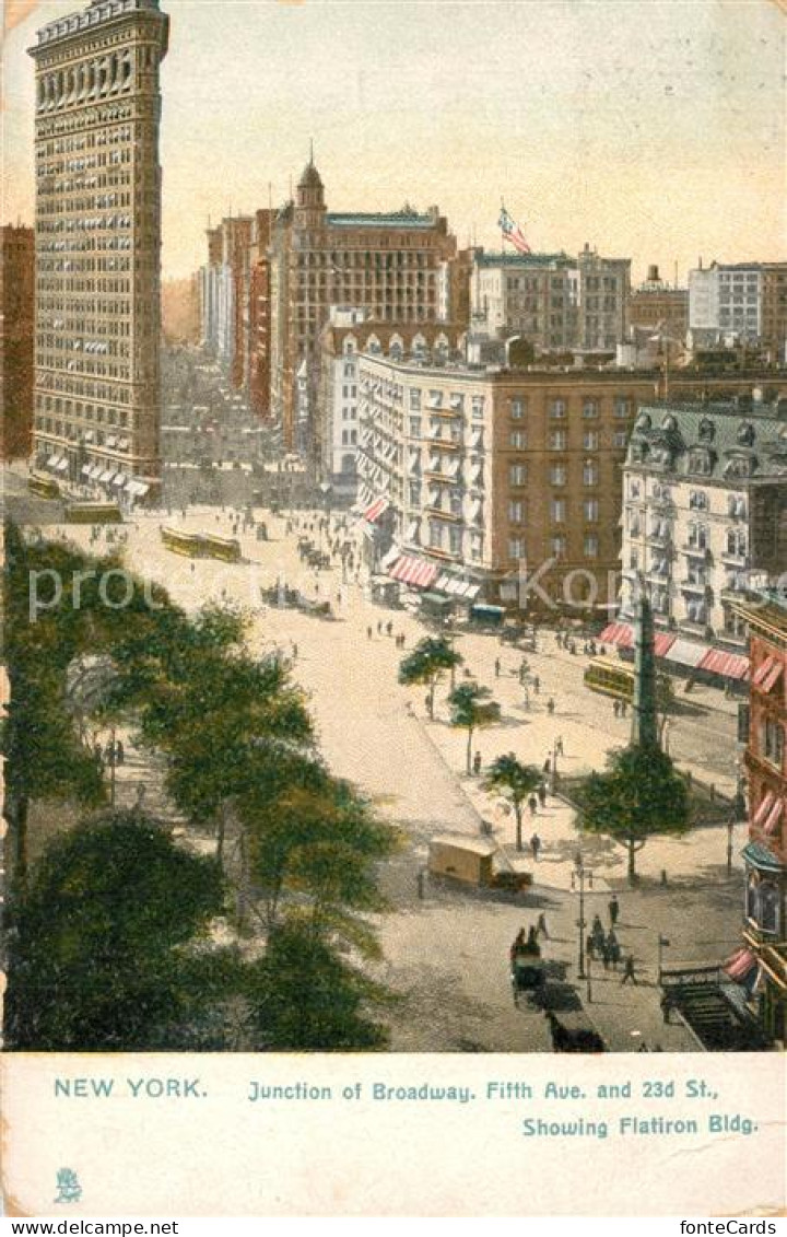 13561086 New_York_City Junction Of Broadway Showing Flatiron Bldg - Other & Unclassified