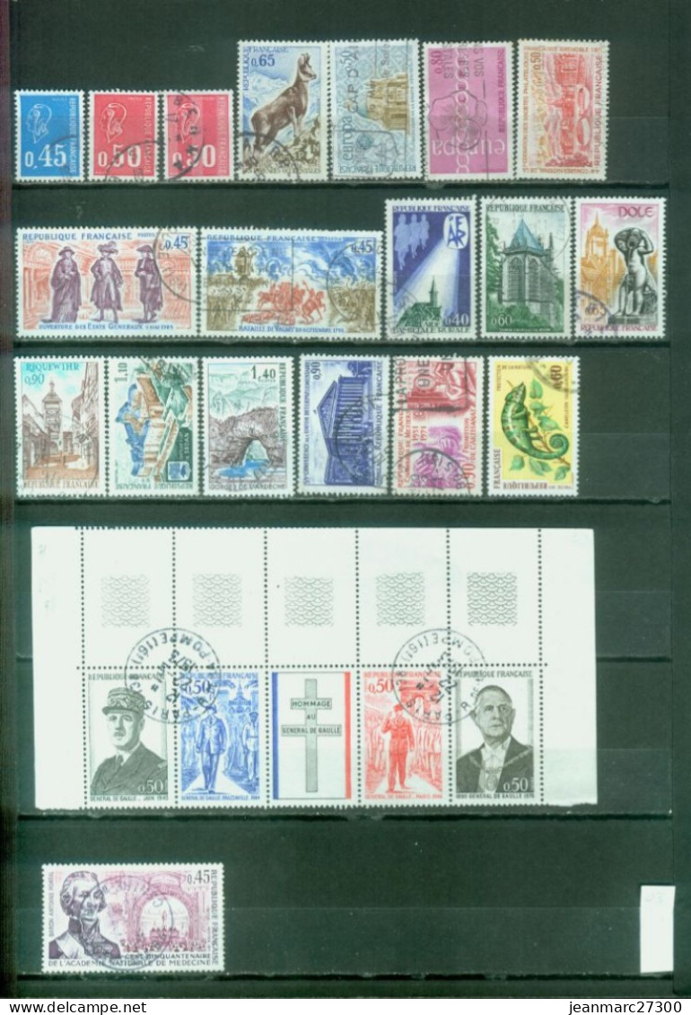 YT N° 1663 1664  1675 à 1679 1681 à 1688 1691 à 1692 1698A Oblitérés Année 1971 - Used Stamps