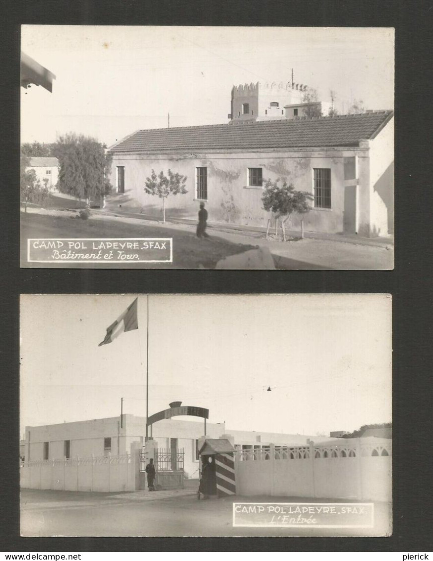 LOT 2 CARTES PHOTOS CAMP DE SFAX POL LA PEYRE  SPAHIS TUNISIE JEAN BARBARO - Tunisia