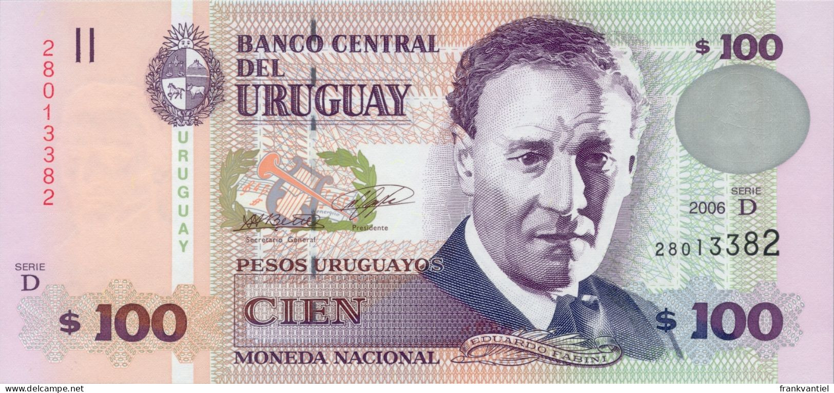 Uruguay P-88a 100 Pesos Uruguayos 2006 UNC - Uruguay