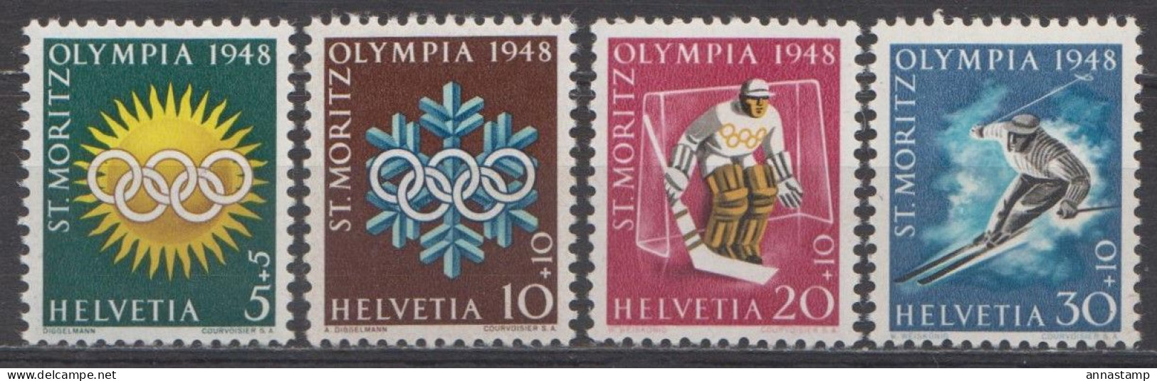 Switzerland MNH Set - Invierno 1948: St-Moritz