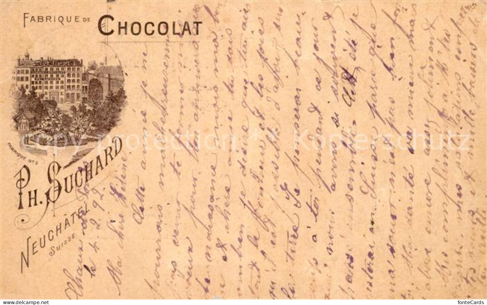 13559843 Neuchatel NE Fabrique De Chocolat Suchard Neuchatel NE - Andere & Zonder Classificatie