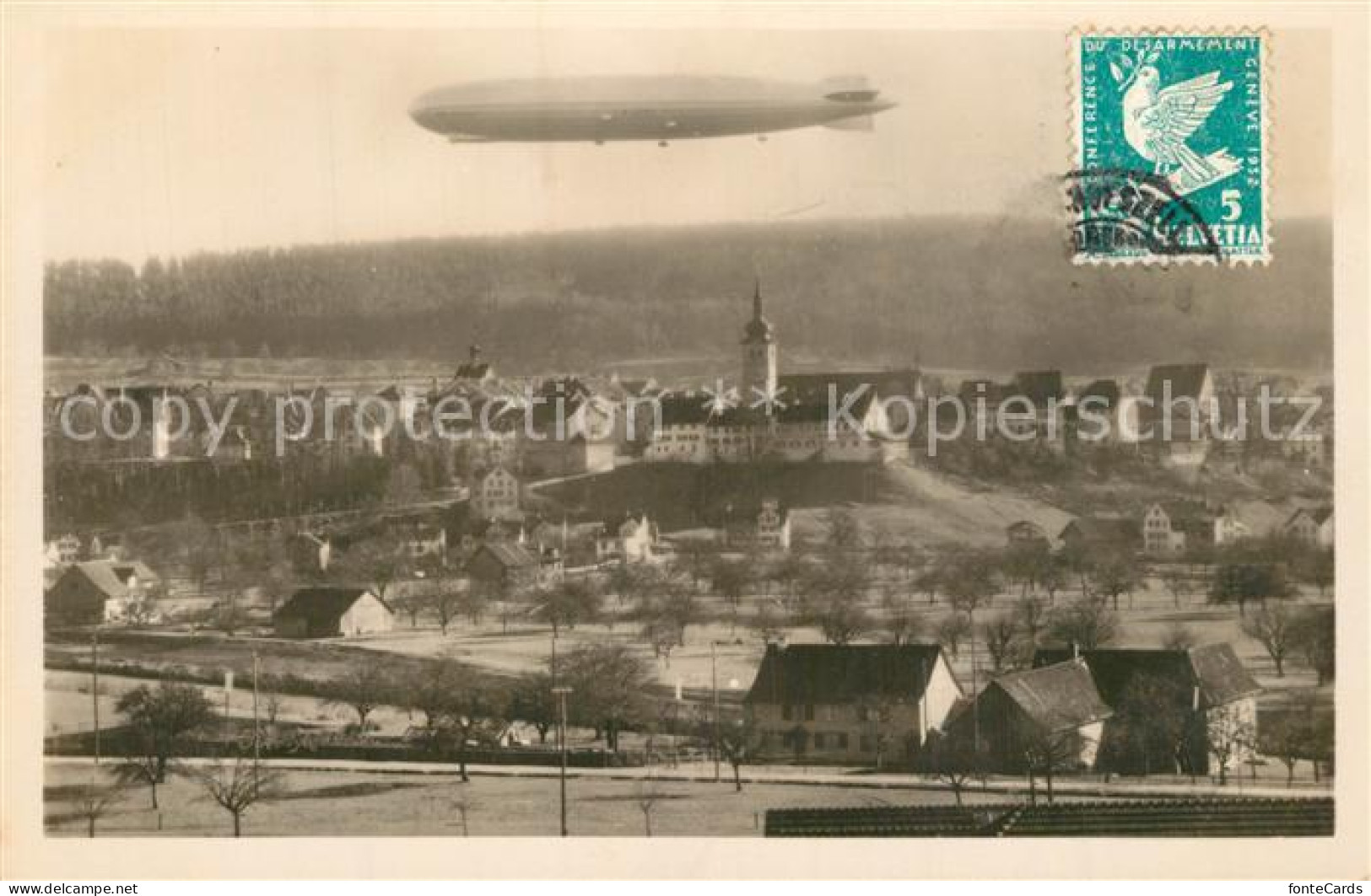 13559798 Bischofszell Panorama Mit Zeppelin Bischofszell - Autres & Non Classés