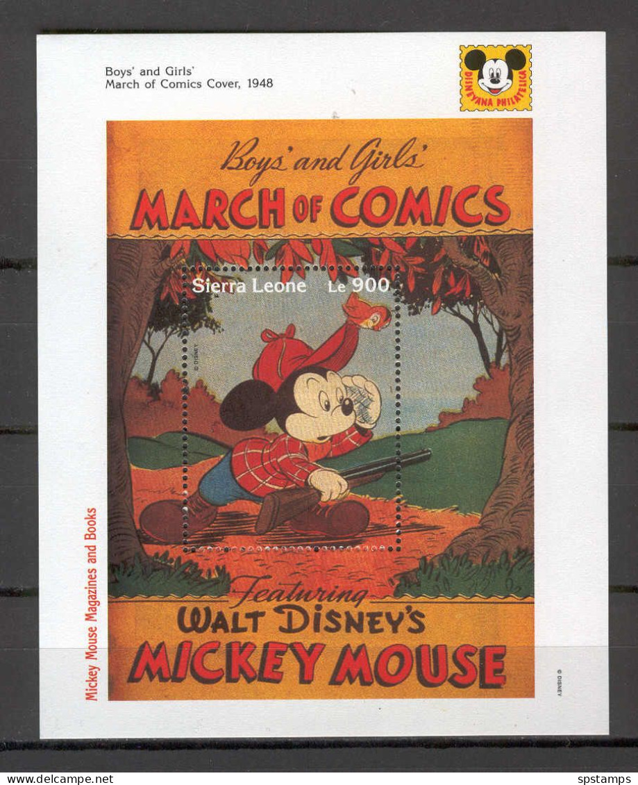 Disney Sierra Leone 1992 Mickey Mouse Magazines And Books #1 MS MNH - Disney