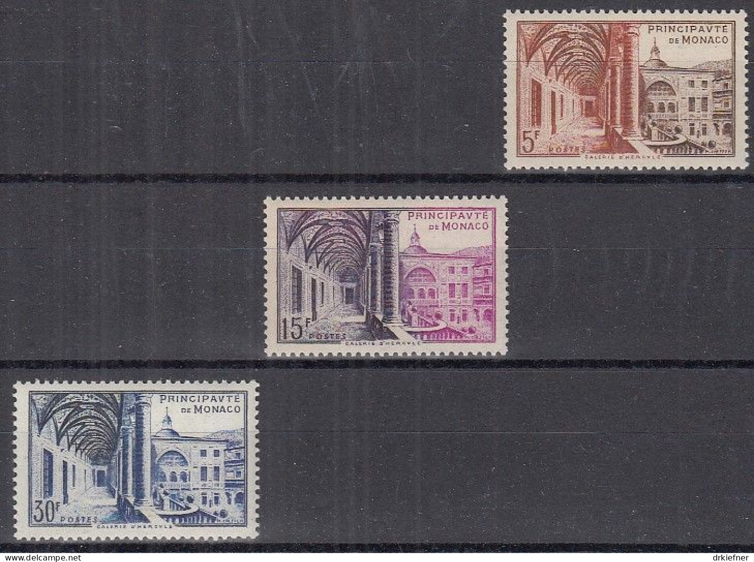 MONACO  455-457, Postfrisch **, Eröffnung Des Postmuseums In Der Herkulesgalerie, 1952 - Nuevos