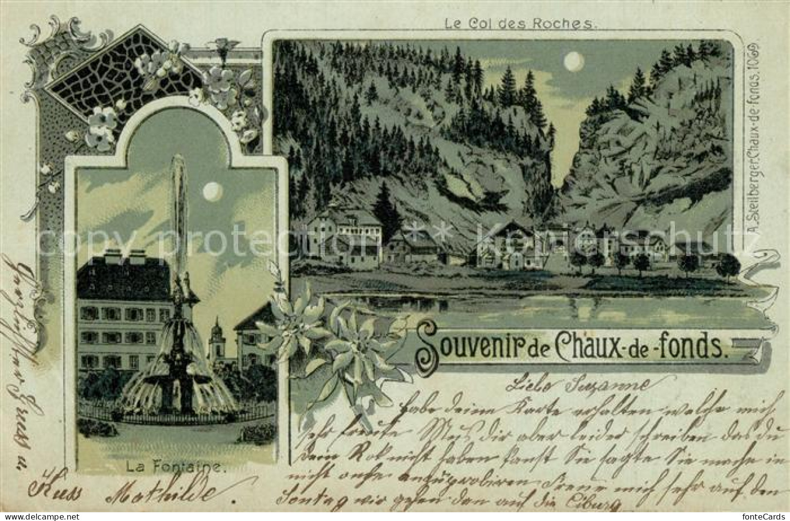 13558983 Chaux-de-Fonds La La Fontaine Le Col Des Roches Chaux-de-Fonds La - Andere & Zonder Classificatie