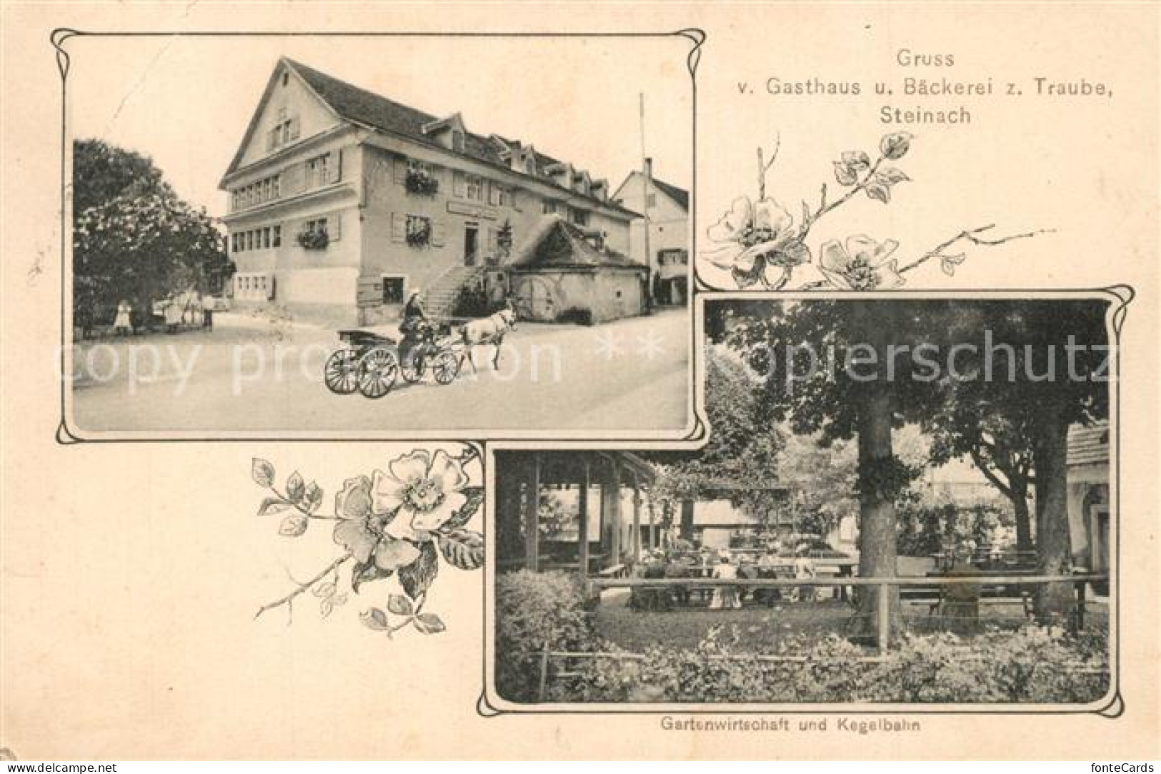 13558963 Steinach SG Gasthaus Und Baeckerei Zur Traube Gartenwirtschaft Mit Kege - Autres & Non Classés