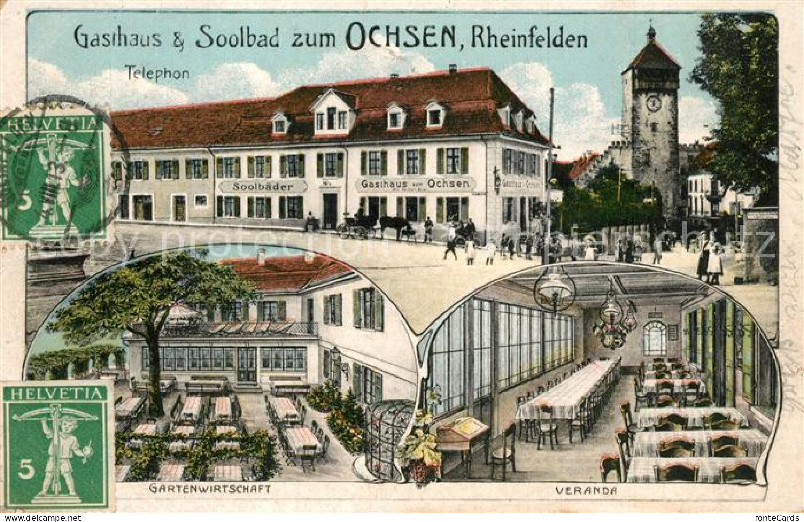 13558943 Rheinfelden AG Gasthaus Soolbad Zum Ochsen Gartenwirtschaft Veranda Rhe - Other & Unclassified