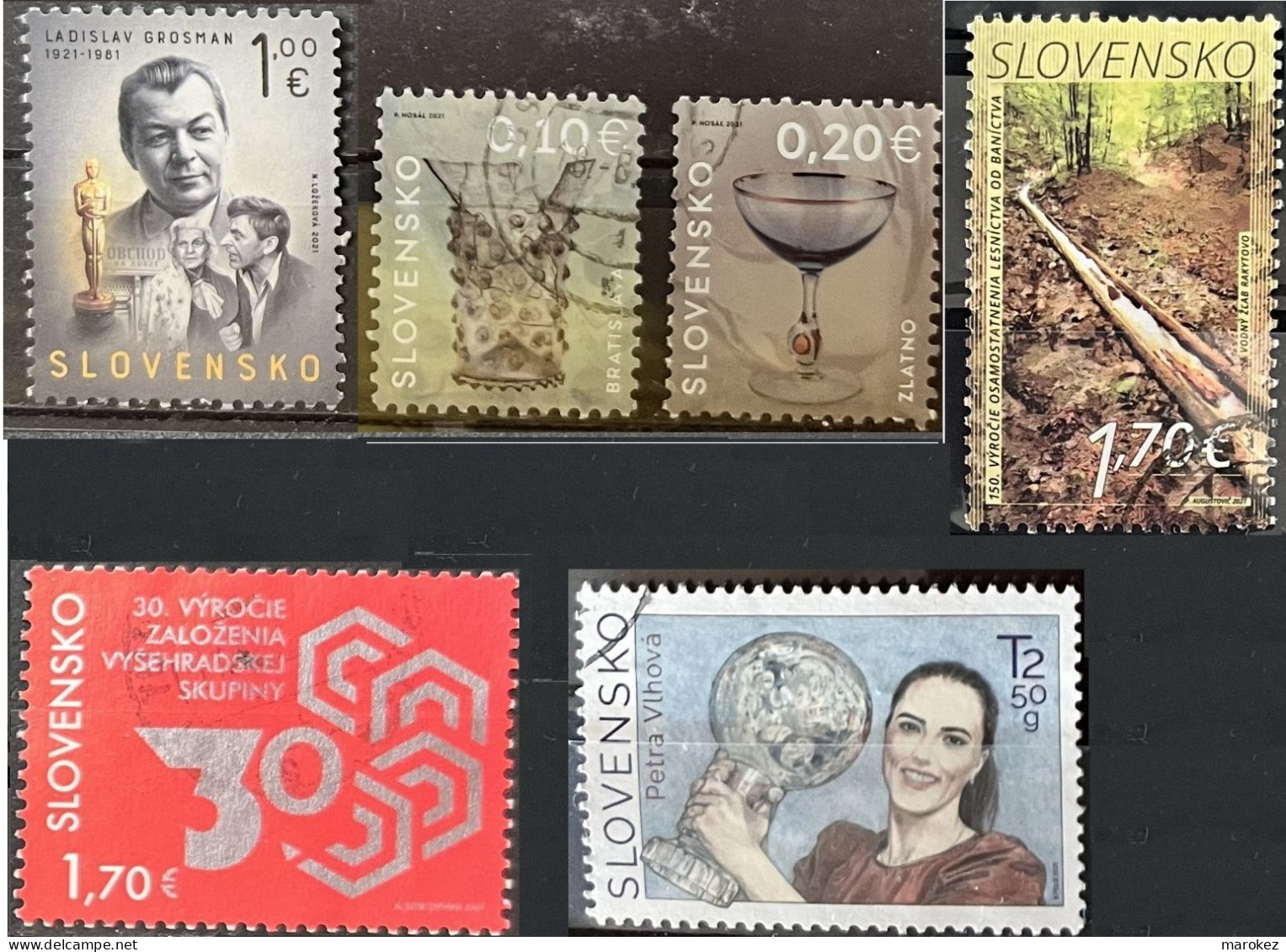 SLOVAKIA 2021 6 Postally Used Stamps MICHEL # 922,923,924,926,938,944 - Usados