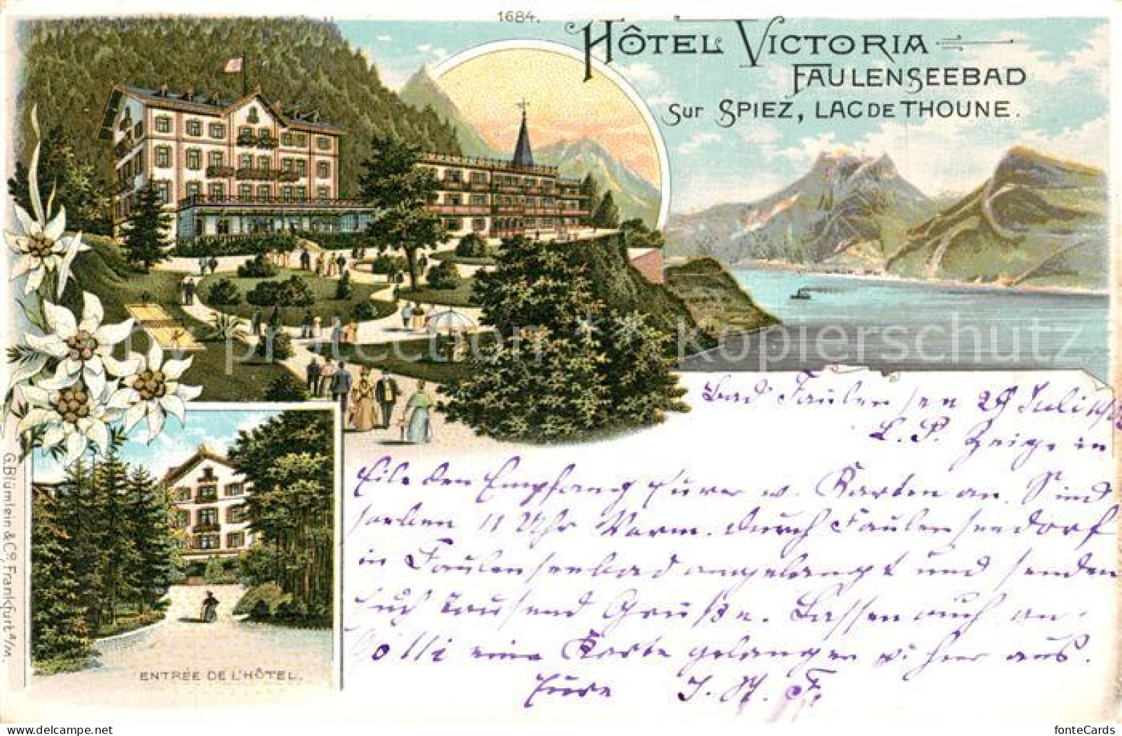 13558912 Faulensee Thunersee Hotel Victoria Faulenseebad Entree De L Hotel Faule - Autres & Non Classés