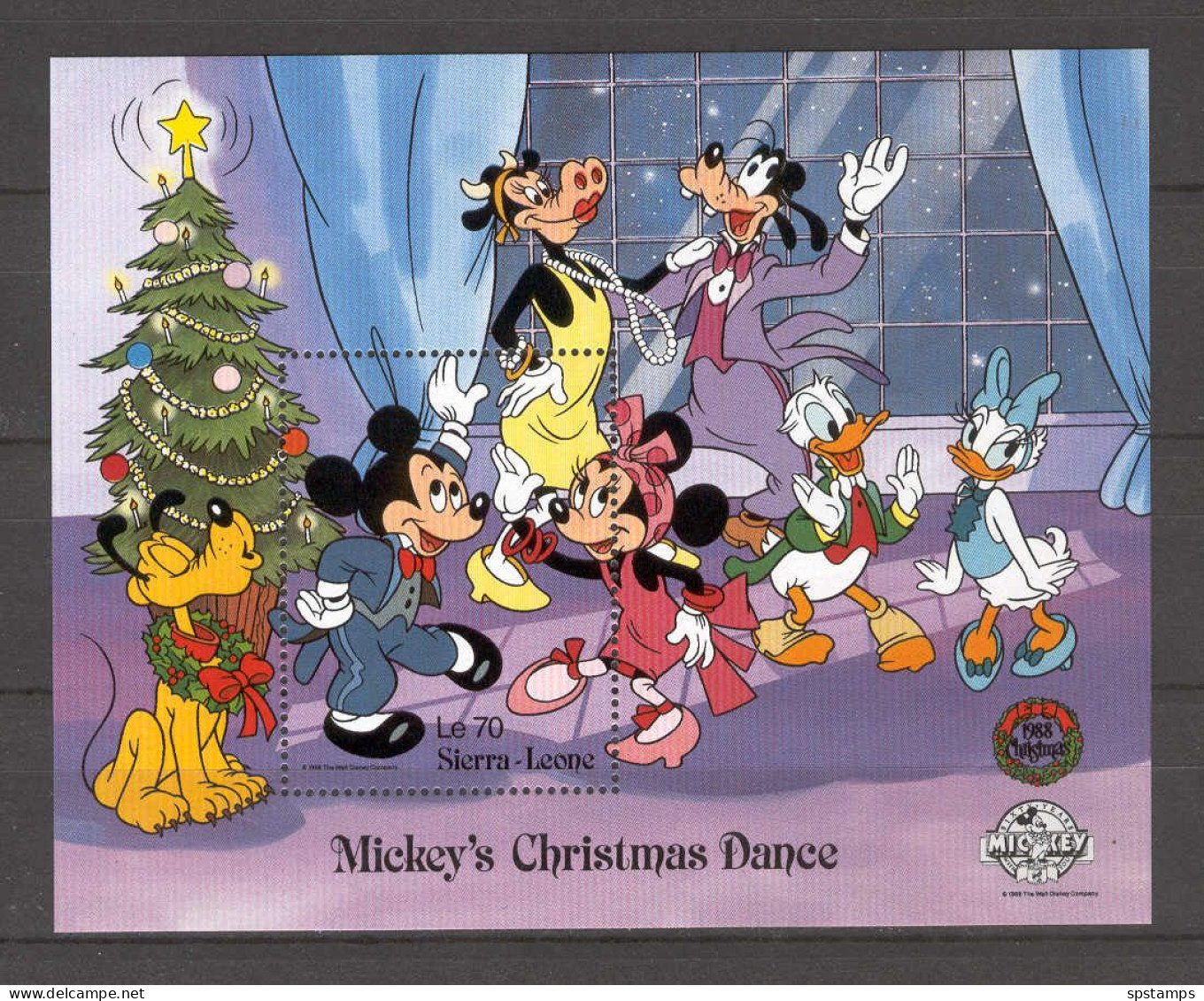 Disney Sierra Leone 1988 Mickey's Christmas Dance #1 MS MNH - Disney