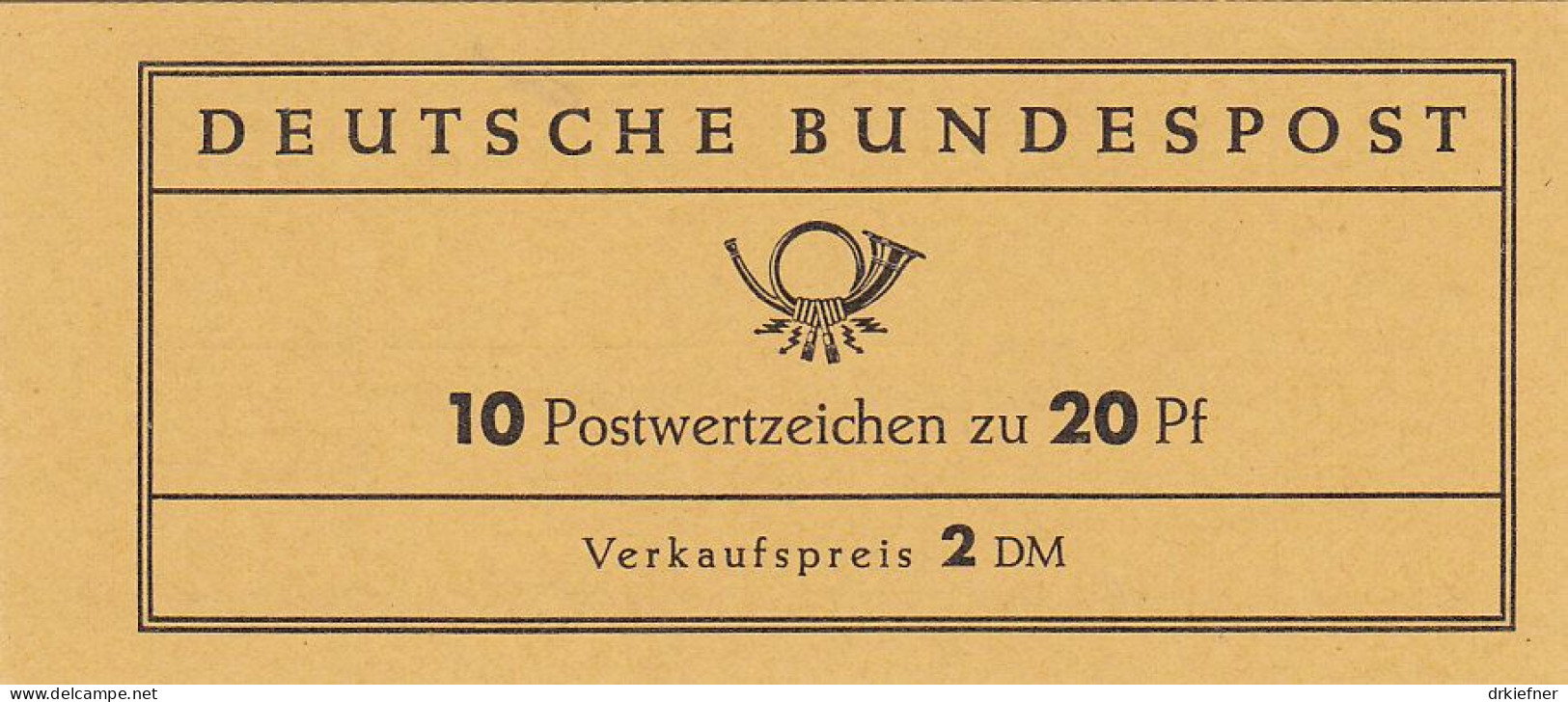 BRD  Markenheftchen 9 U RLV I B Rand B, Postfrisch **, Bedeutende Deutsche: Bach, 1963 - 1951-1970