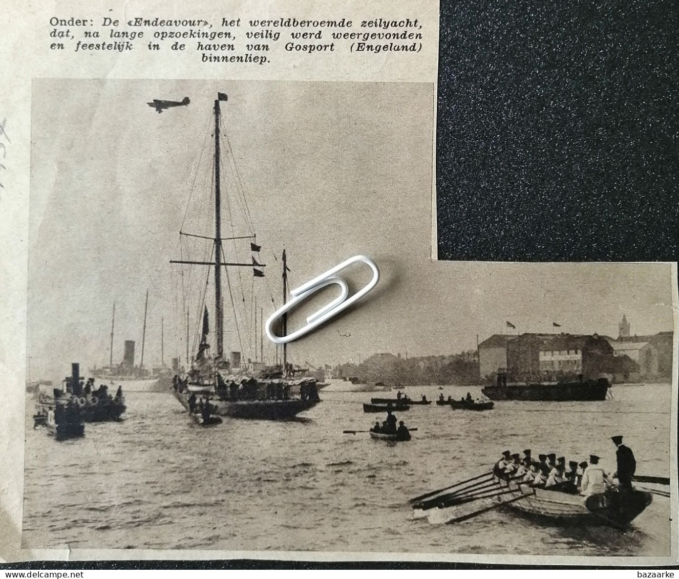 SCHEEPVAART 1937 / DE  "ENDEAVOUR " HET WERELDBEROEMTE ZEILJACHT VEILIG WEER GEVONDEN / HAVEN GOSPORT (GB) - Zonder Classificatie