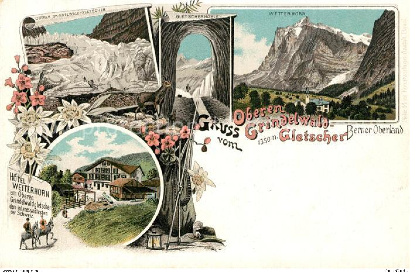 13558784 Grindelwaldgletscher Gletscherhoehle Wetterhorn Hotel Wetterhorn Grinde - Other & Unclassified