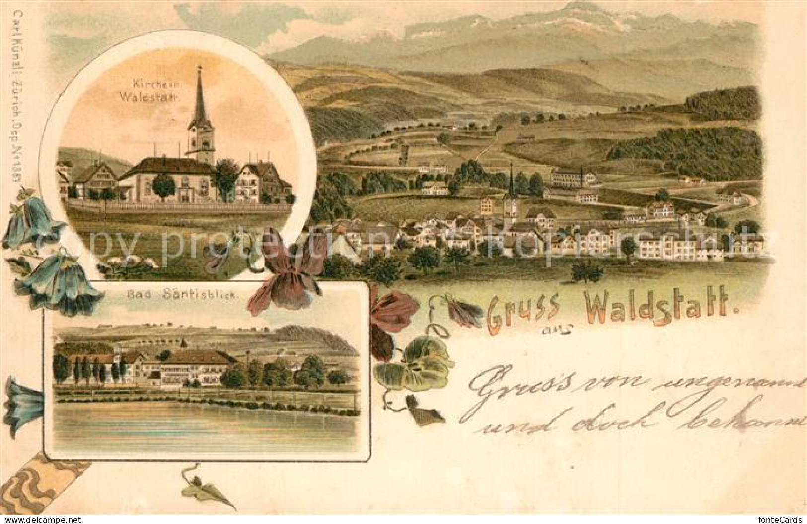 13558770 Waldstatt AR Kirche Bad Saentisblick Panorama Waldstatt AR - Autres & Non Classés