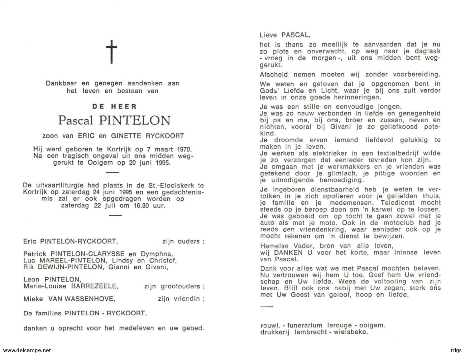 Pascal Pintelon (1970-1995) - Imágenes Religiosas