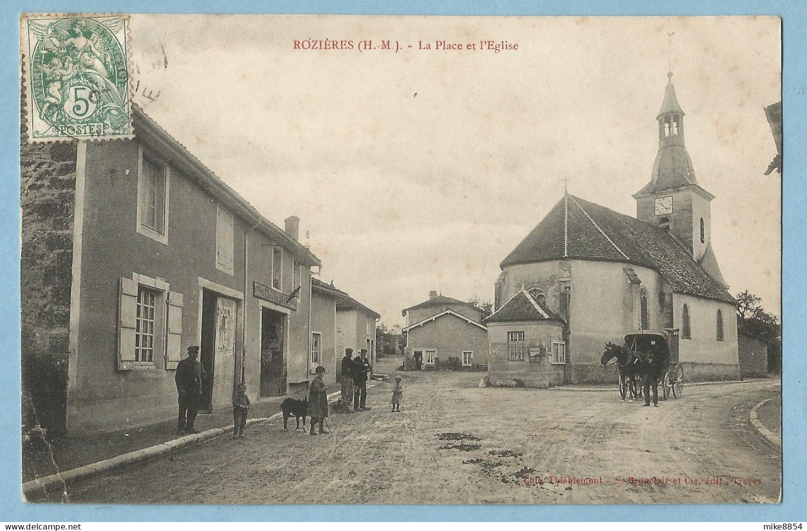 0747  CPA  ROZIERES  (Haute-Marne)  La Place Et L'Eglise - Attelage   ++++++++++++++++ - Autres & Non Classés