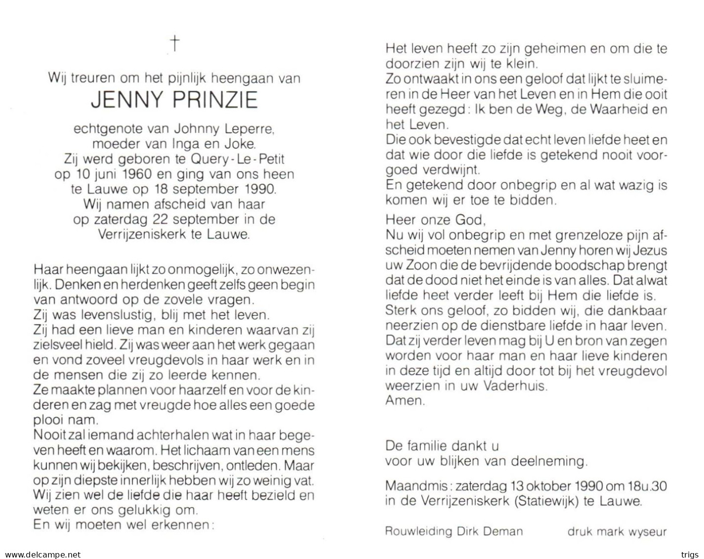 Jenny Prinzie (1960-1990) - Devotion Images