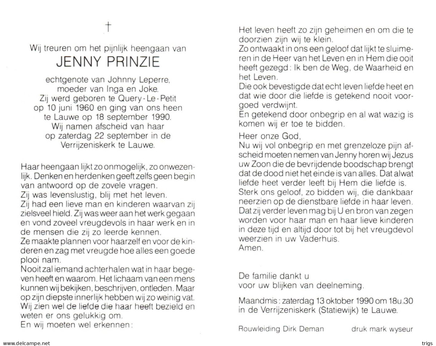 Jenny Prinzie (1960-1990) - Imágenes Religiosas