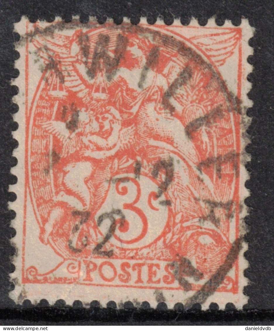 France 2 X Yvert N°109 3 C. Blanc Type II 1932-33 : 2 Timbres Bien Centrés Oblitérés BISCHWILLER / BAS-RHIN - 1900-29 Blanc