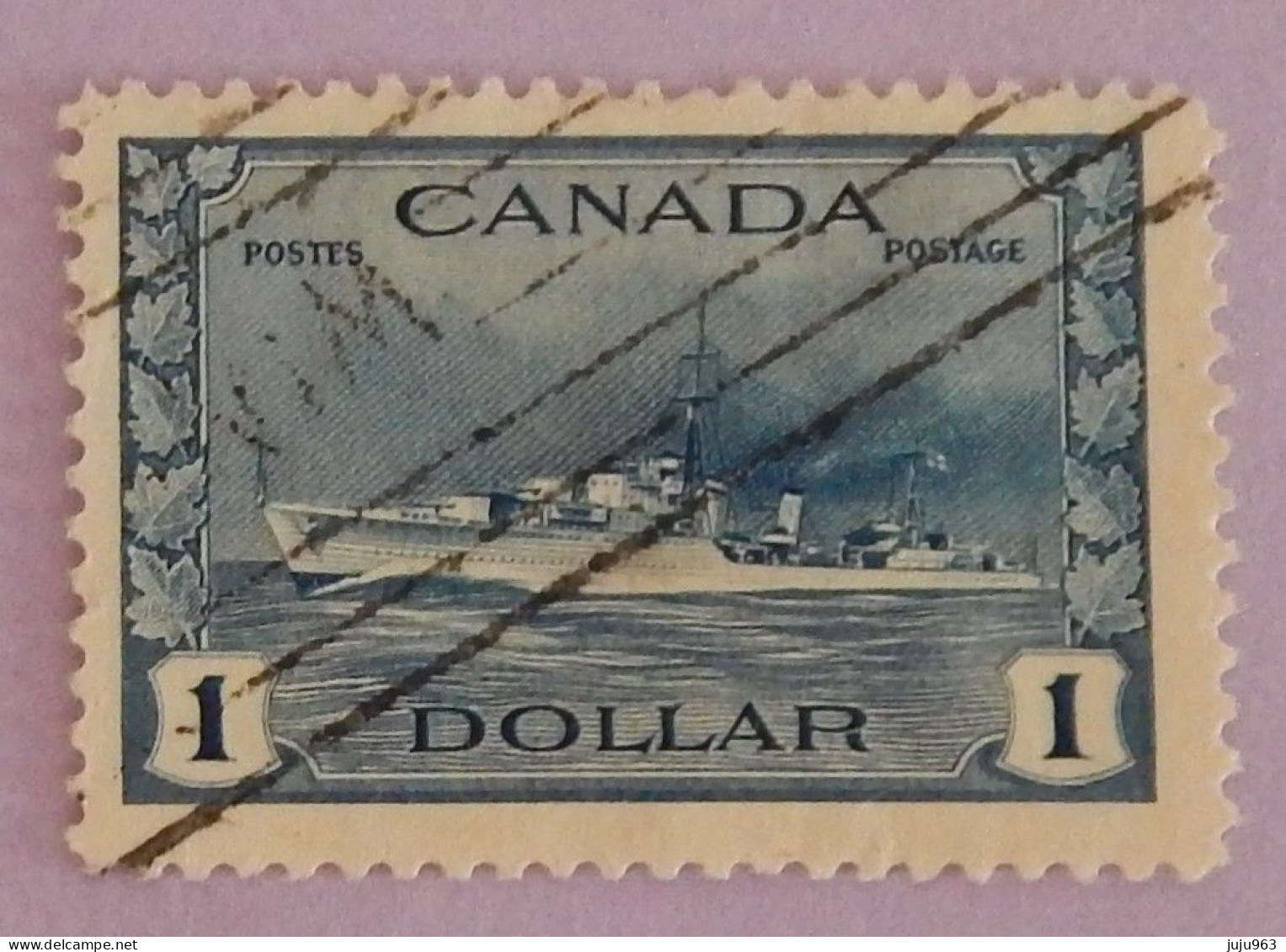 CANADA YT 218 OBLITÉRÉ "DESTROYER IROQUOIS" ANNÉES 1943/1948 - Used Stamps