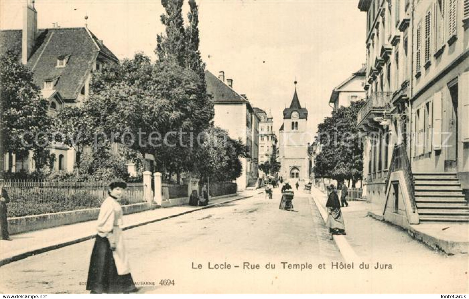 13557621 Le Locle Rue Du Temple Et Hotel Du Jura Le Locle - Andere & Zonder Classificatie