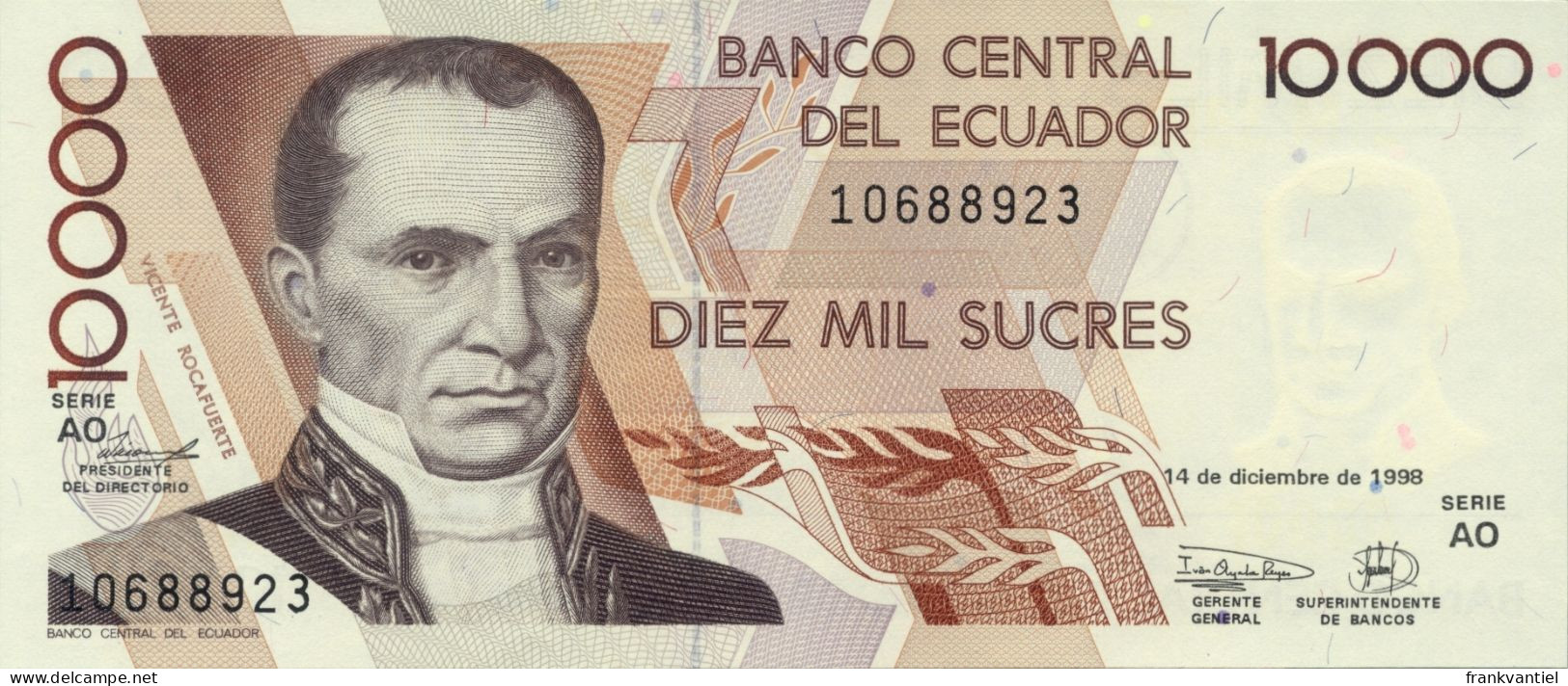 Ecuador P-127 10000 Sucres 1998 UNC - Equateur