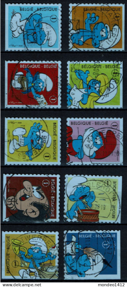 België OBP 3814/3823 - Zegels Uit Boekje B95 - Smurfen - Used Stamps