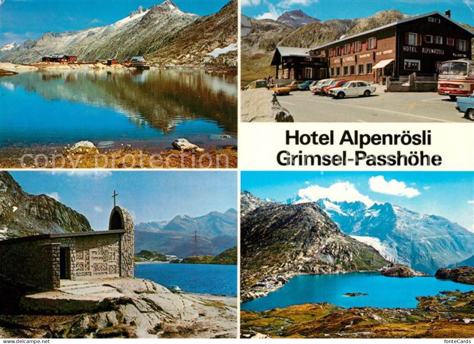 13491873 Grimsel Passhoehe Hotel Alpenroesli Kapelle Panorama Grimsel Passhoehe - Sonstige & Ohne Zuordnung