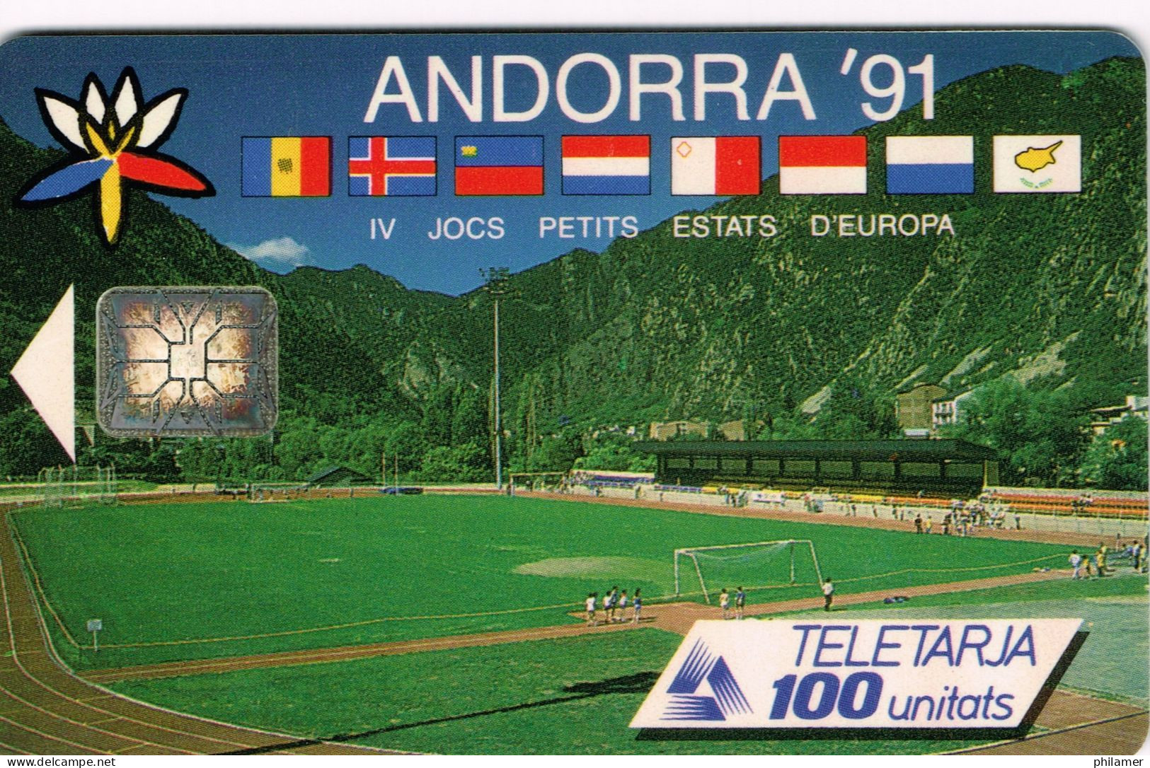 ANDORRE PRINCIPAT ANDORRA Telecarte Phonecard AND1 SC6 JEUX PETITS ETATS  DRAPEAU FLAG UT BE RR - Andorra