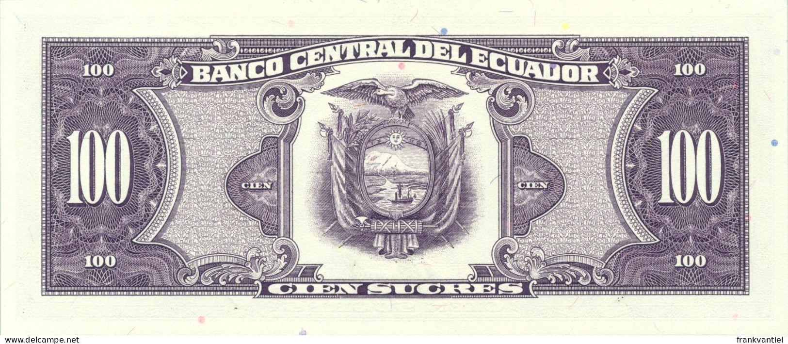 Ecuador P-123 100 Sucres 1990 UNC - Ecuador