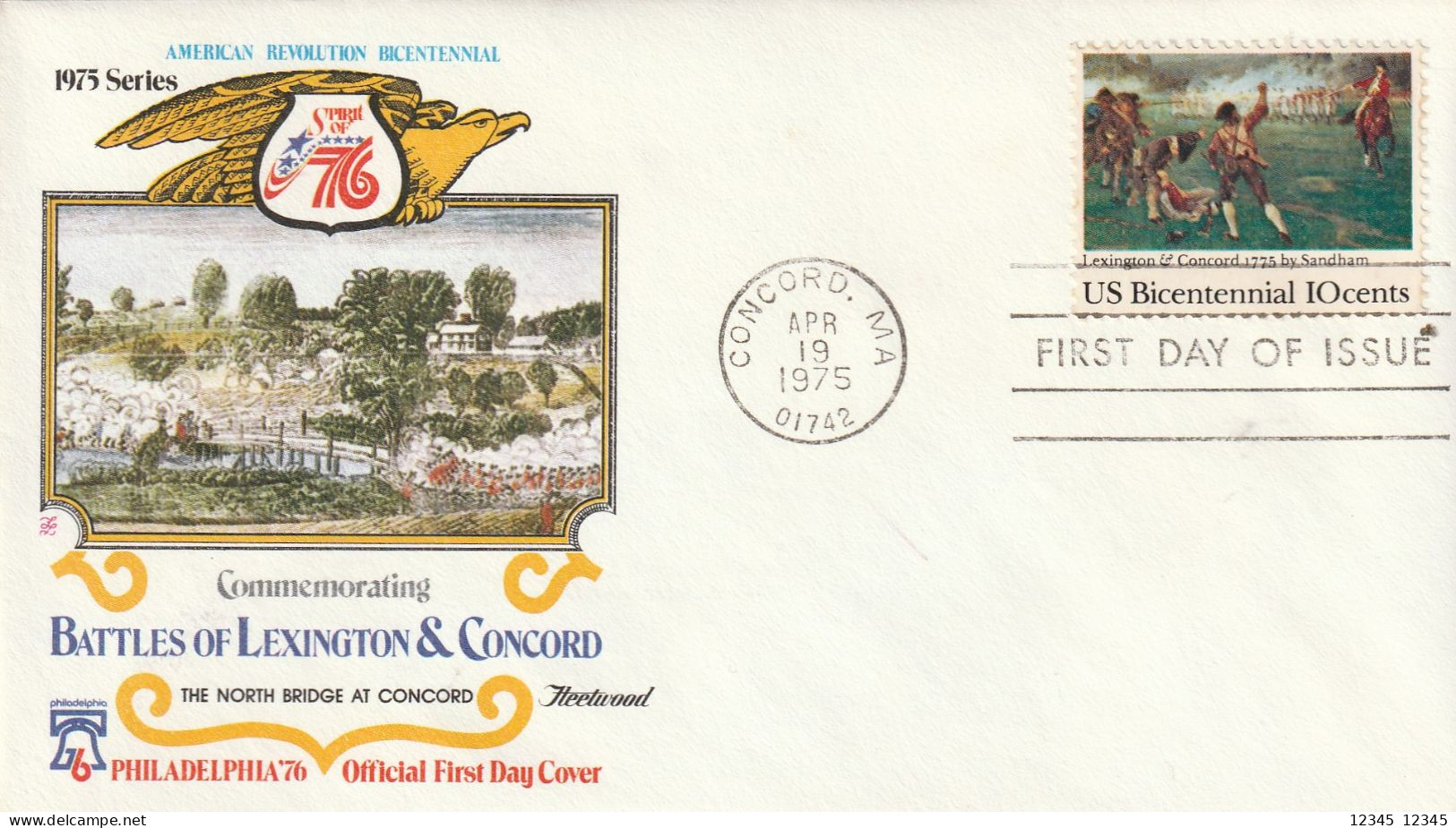 U.S.A. 1975, FDC Unused, 200th Anniversary Of The Battle Of Lexington-Concord. - 1971-1980
