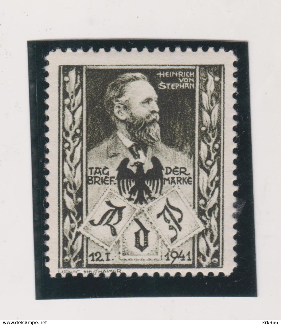 GERMANY,AUSTRIA  WIEN  1941 Stamp Day HEINRICH VON STEPHAN Poster Stamp MNH - Nuevos