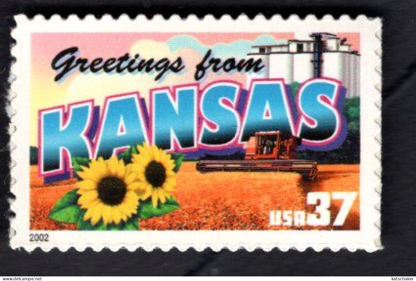 2017230377 2002  SCOTT 3711 (XX) POSTFRIS MINT NEVER HINGED - GREETINGS FROM AMERICA - KANSAS - Nuovi