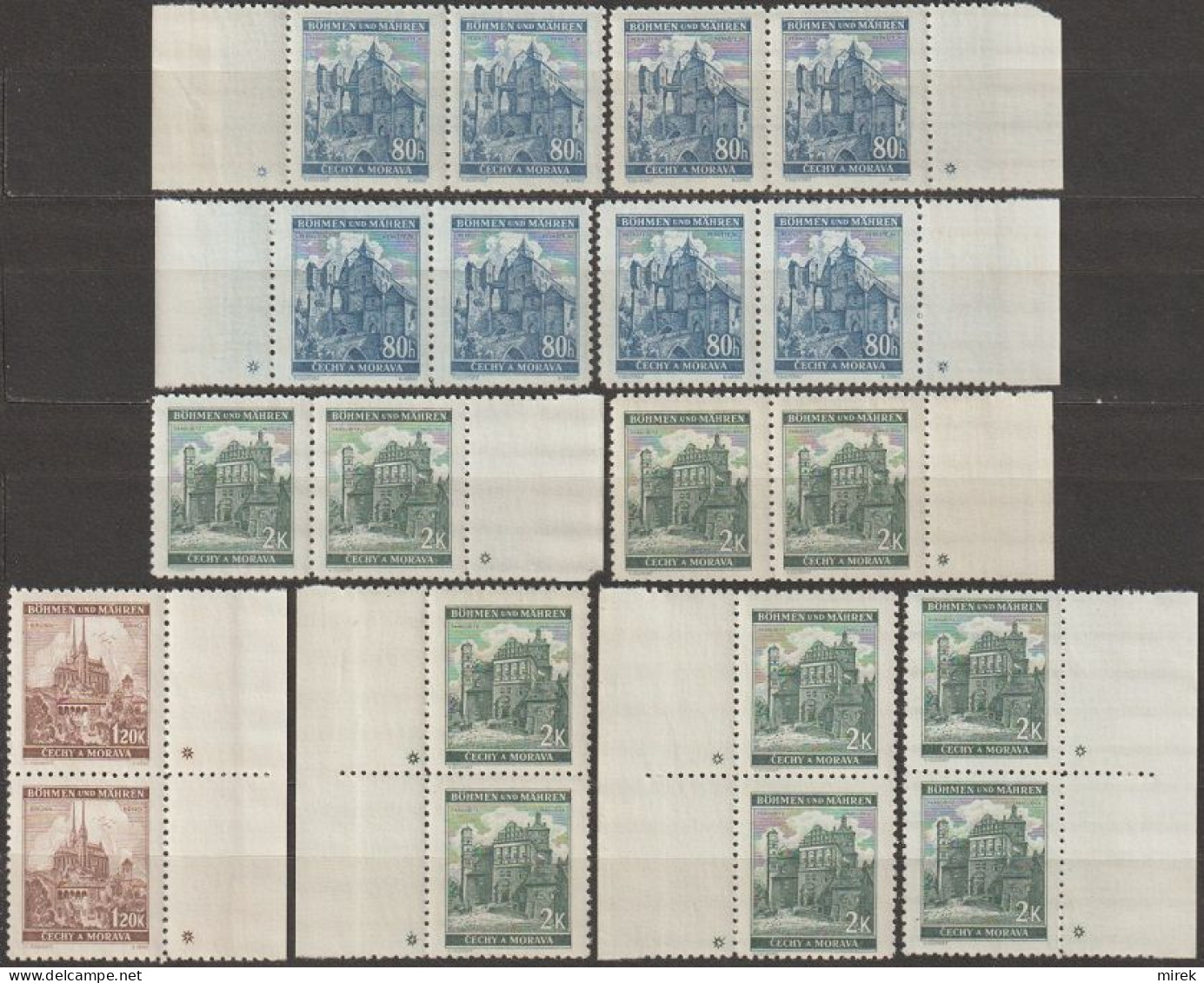 035/ Pof. 42,44; Border Pairs. Plate Mark * Nad + - Ungebraucht