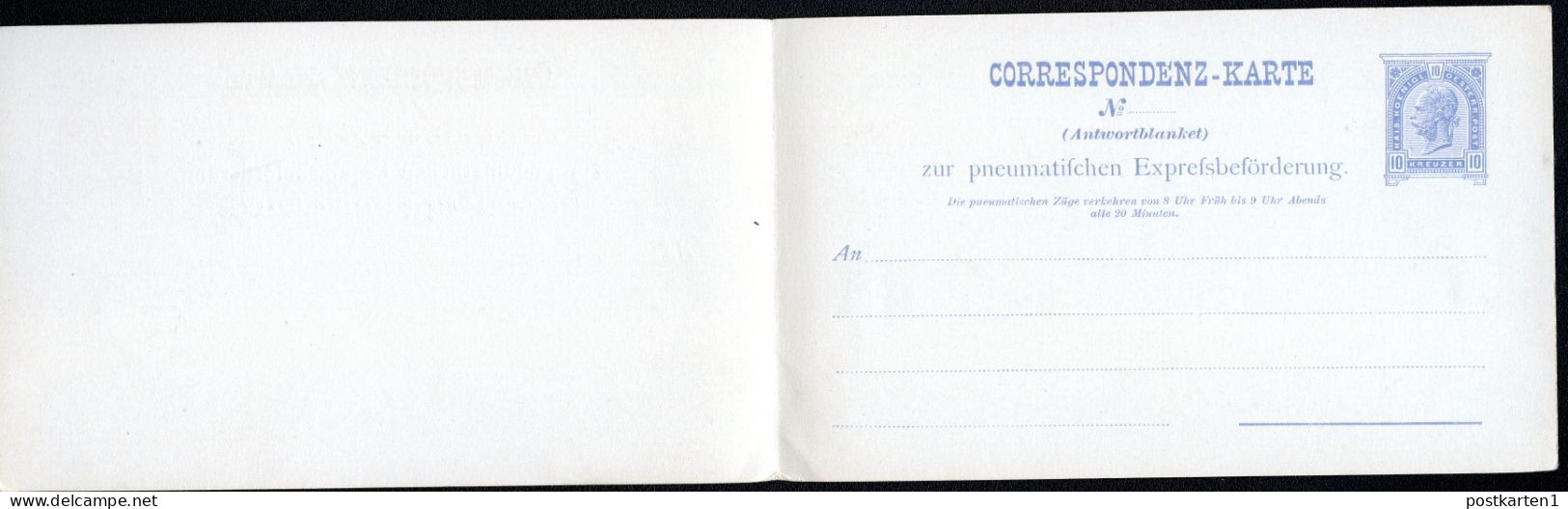 Rohrpost-Antwort-Postkarte RP13 Postfrisch 1890 Kat.35,00€ - Cartes Postales