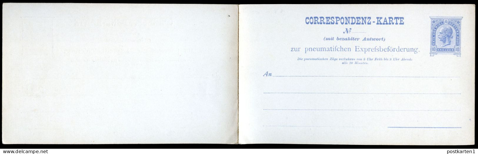 Rohrpost-Antwort-Postkarte RP13 Postfrisch 1890 Kat.35,00€ - Briefkaarten