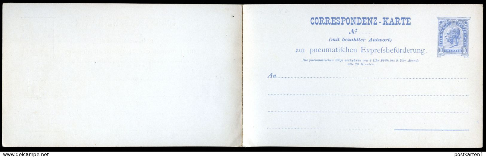 Rohrpost-Antwort-Postkarte RP13 Postfrisch 1890 Kat.35,00€ - Cartoline