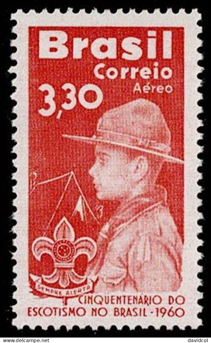 BRA-03- BRAZIL - 1960 - MNH -SCOUTS- BOY SCOUTS OF BRAZIL 50TH ANNIVERSARY - Ungebraucht