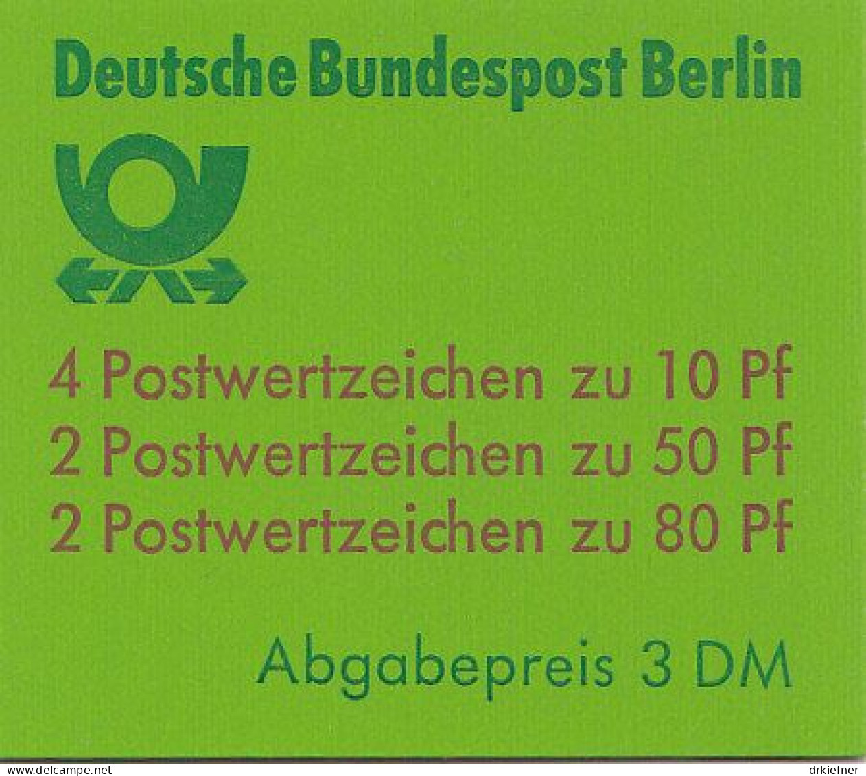 BERLIN   Markenheftchen 14, 49,5 Mm, Postfrisch **, Sehenswürdigkeiten, 1989 - Carnets