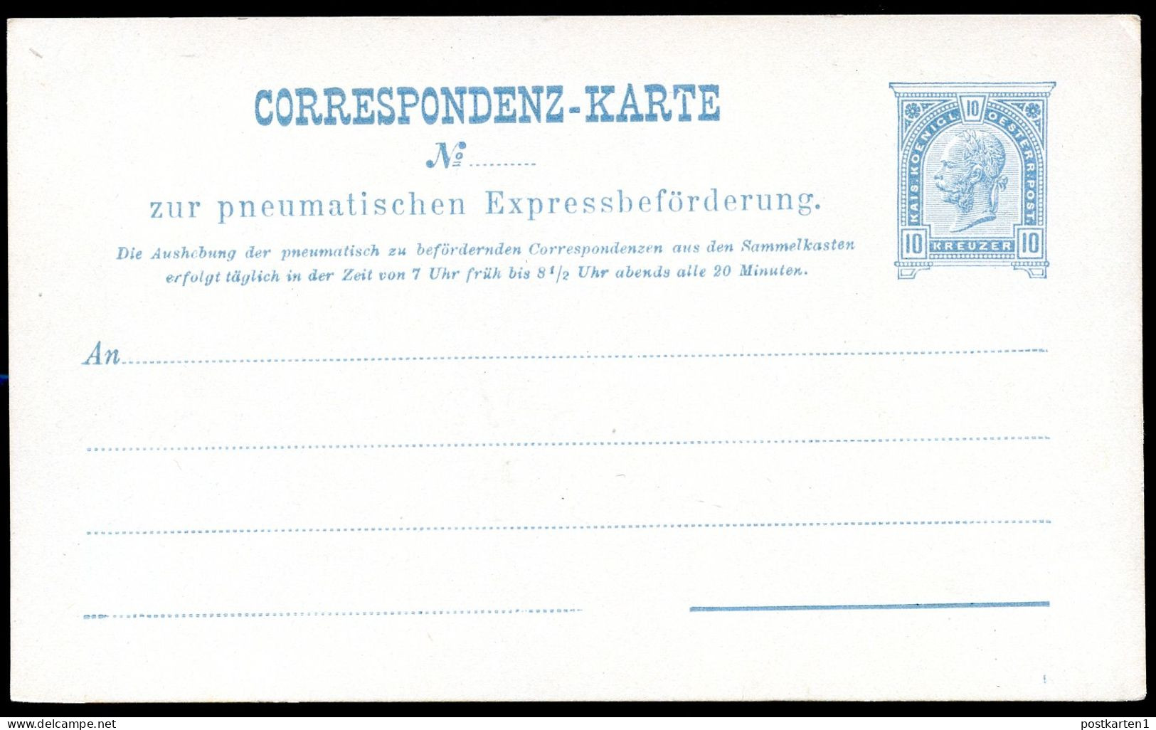 Rohrpost-Postkarte RP14a Postfrisch 1892 Kat.36,00€ - Postkarten