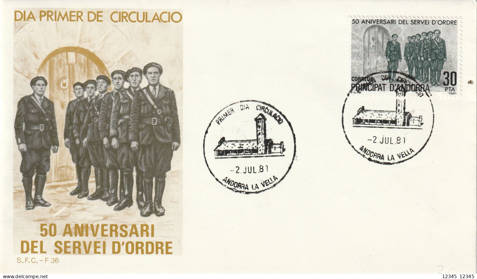 Spaans Andorra 1981, FDC Unused, 50 Years Of People's Militia. - Storia Postale