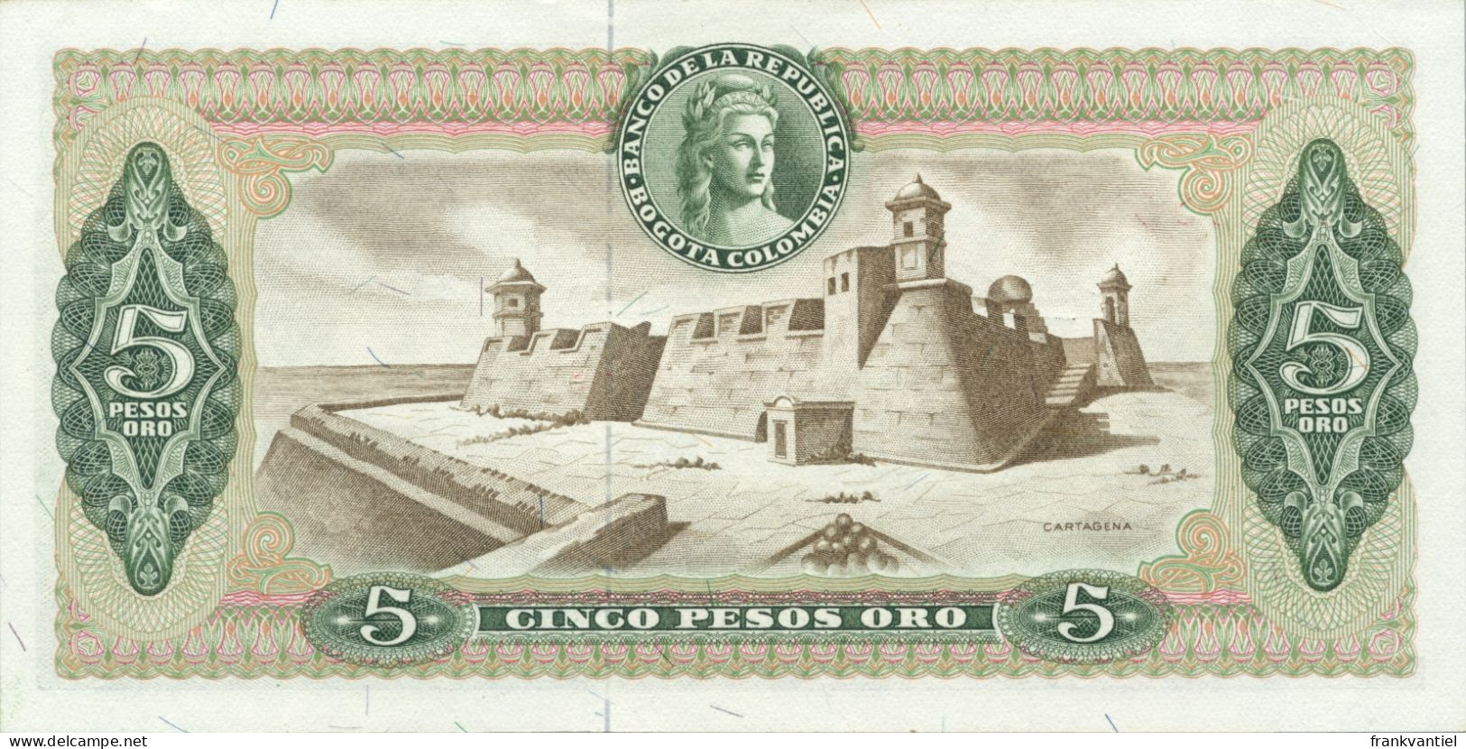 Colombia P-406a 5 Pesos 1961 UNC - Kolumbien