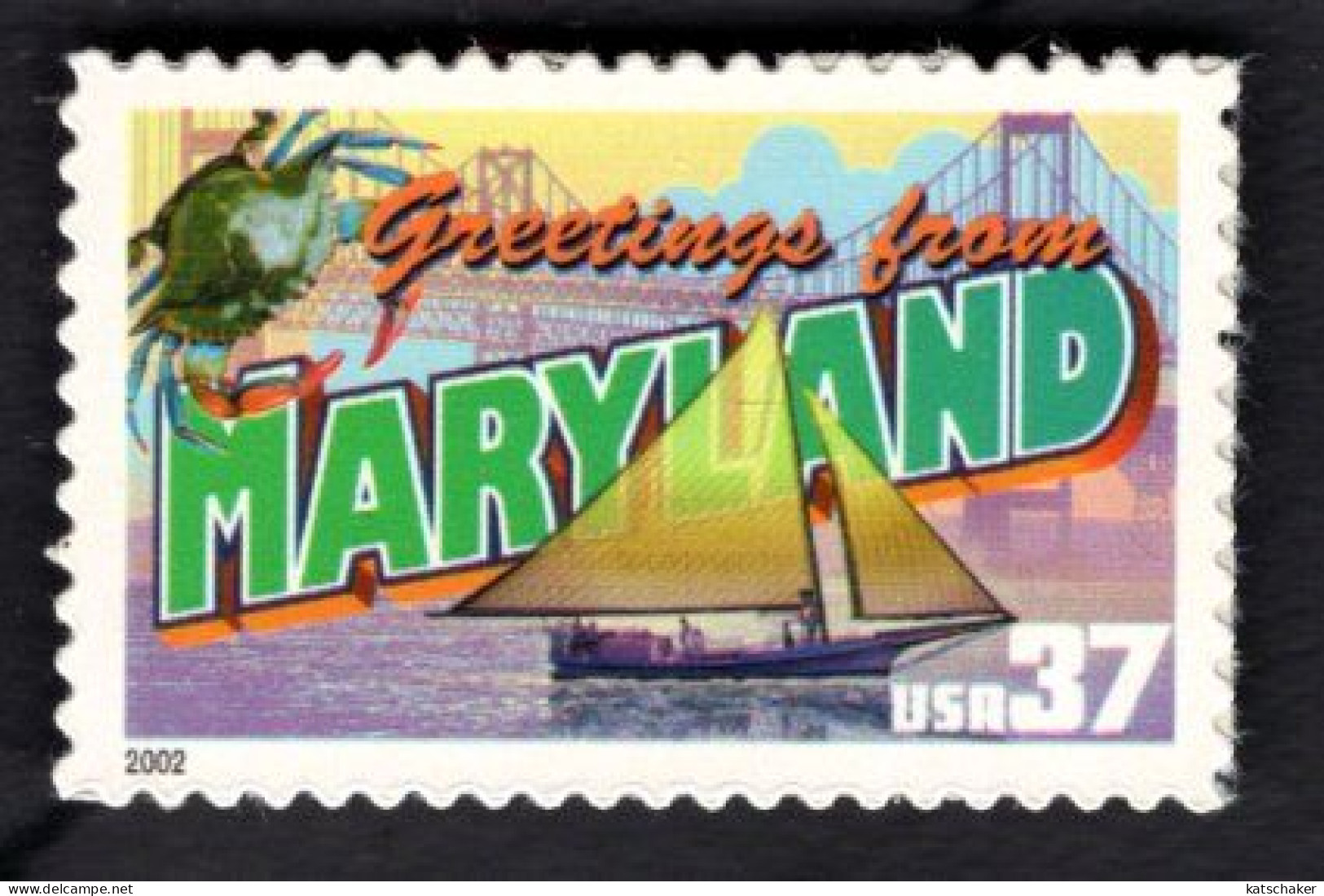 2017230722 2002  SCOTT 3715 (XX) POSTFRIS MINT NEVER HINGED - GREETINGS FROM AMERICA - MARYLAND - Unused Stamps