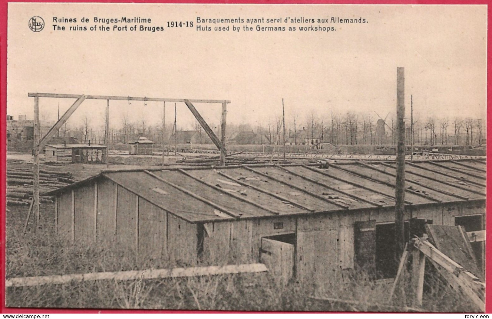 C.P. Brugge-Maritimes   = Puinen  1914-1918 :  Baraquements  Ayant Servi D'ateliers  Aux  Allemands - Brugge