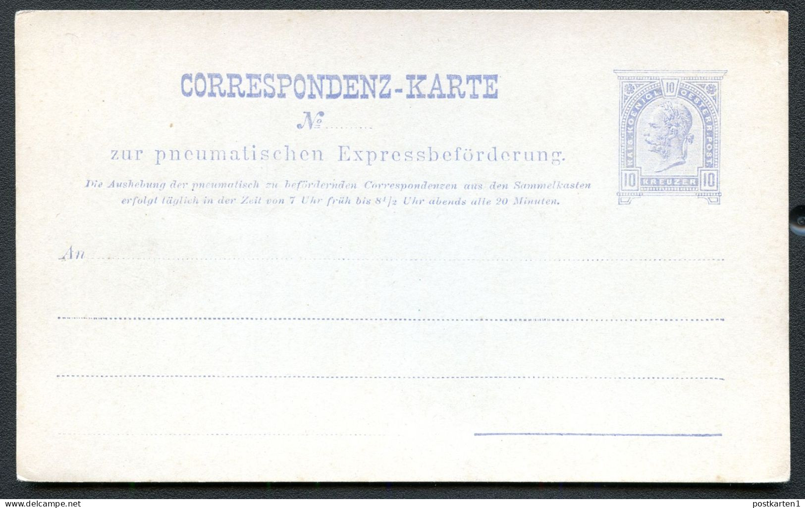 Rohrpost-Postkarte RP14bI Postfrisch 1892 Kat.16,00€ - Tarjetas