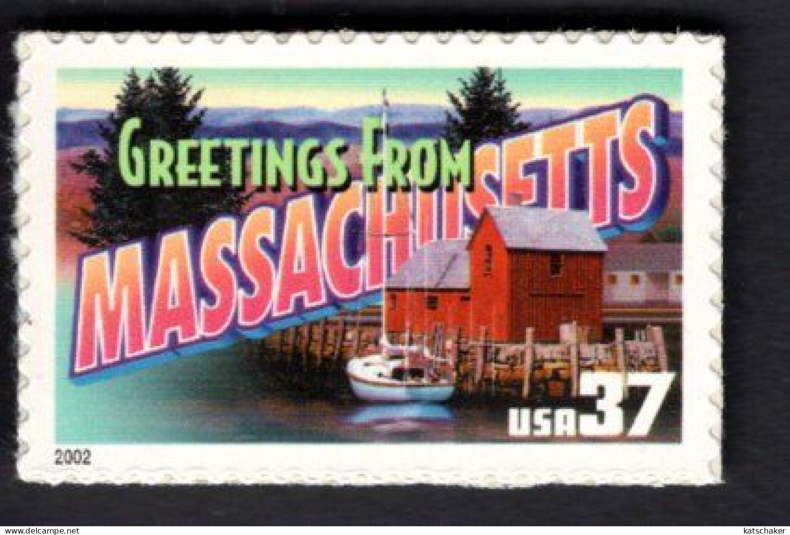 2017230803 2002  SCOTT 3716 (XX) POSTFRIS MINT NEVER HINGED - GREETINGS FROM AMERICA - MASSACHUSETTS - Ungebraucht